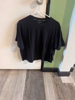 Fabletics Black 100% Cotton Boxy Tee size medium